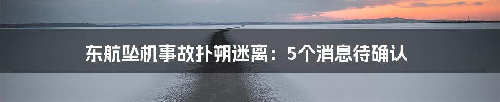 东航坠机事故扑朔迷离:5个消息待确认