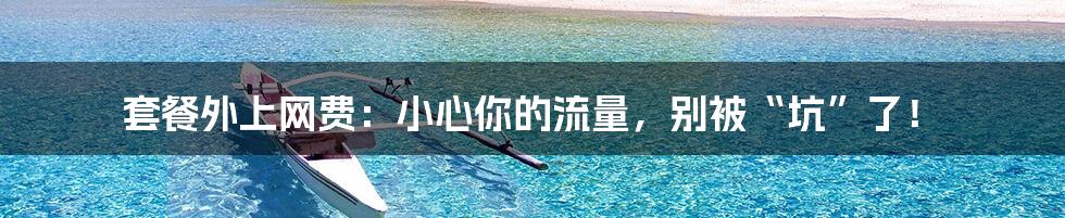 套餐外上网费:小心你的流量,别被“坑”了!