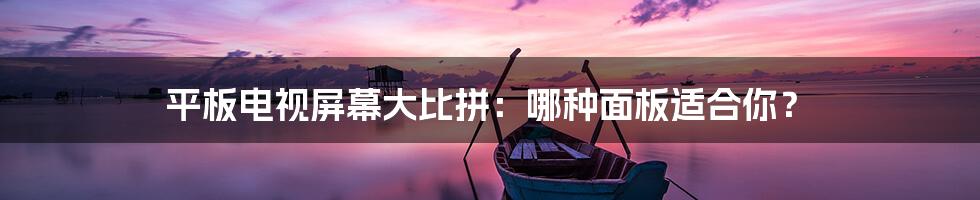 平板电视屏幕大比拼:哪种面板适合你?