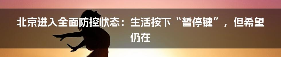 北京进入全面防控状态:生活按下“暂停键”,但希望仍在