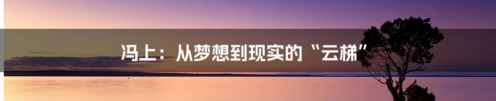 冯上:从梦想到现实的“云梯”