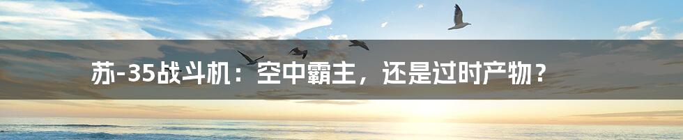 苏-35战斗机:空中霸主,还是过时产物?