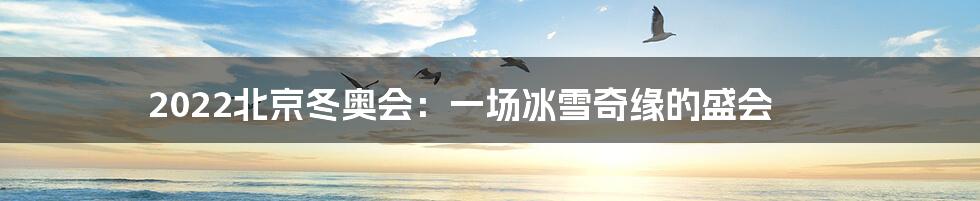 2022北京冬奥会:一场冰雪奇缘的盛会