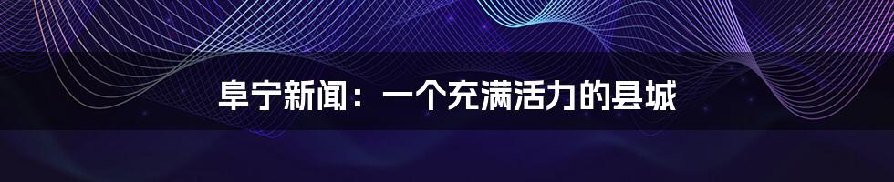 阜宁新闻:一个充满活力的县城