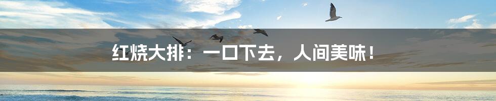 红烧大排:一口下去,人间美味!