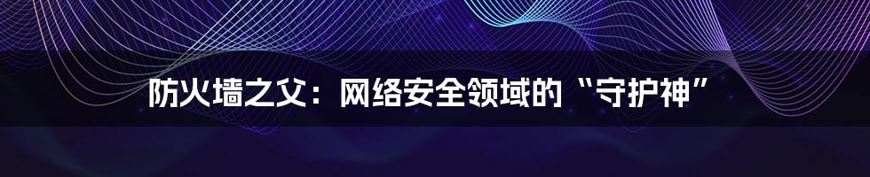 防火墙之父:网络安全领域的“守护神”