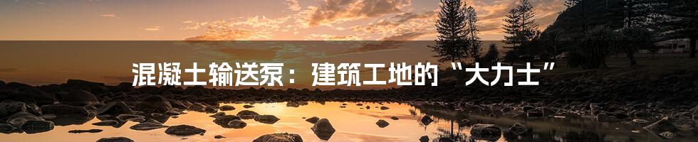 混凝土输送泵:建筑工地的“大力士”
