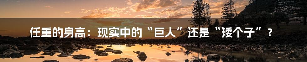 任重的身高:现实中的“巨人”还是“矮个子”?