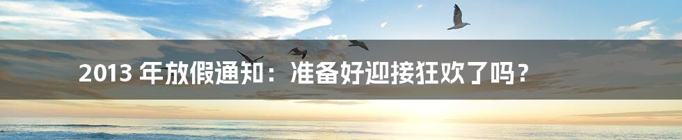 2013 年放假通知:准备好迎接狂欢了吗?