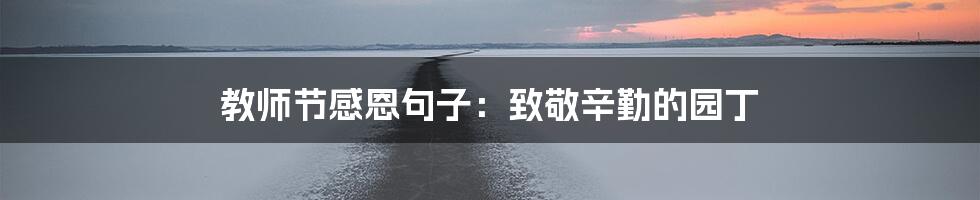 教师节感恩句子:致敬辛勤的园丁