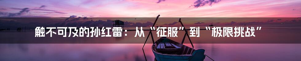 触不可及的孙红雷：从“征服”到“极限挑战”