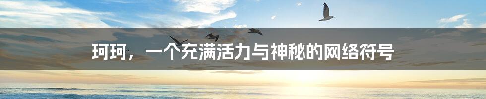 珂珂,一个充满活力与神秘的网络符号