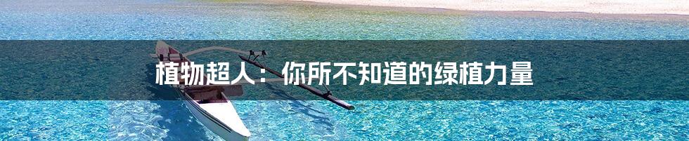植物超人：你所不知道的绿植力量