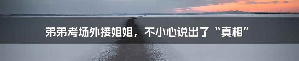 弟弟考场外接姐姐,不小心说出了“真相”