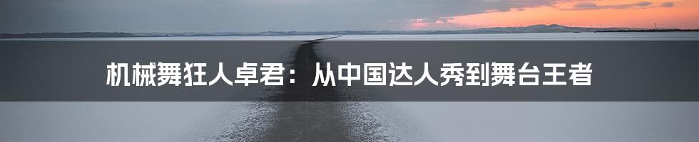 机械舞狂人卓君:从中国达人秀到舞台王者