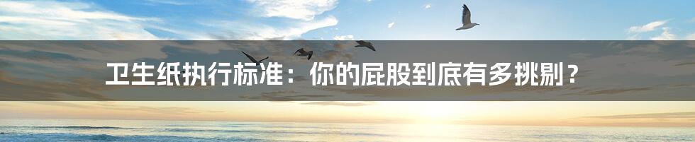 卫生纸执行标准：你的屁股到底有多挑剔？