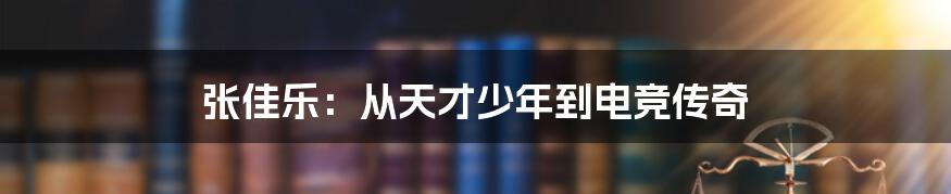 张佳乐:从天才少年到电竞传奇