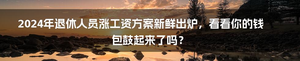 2024年退休人员涨工资方案新鲜出炉,看看你的钱包鼓起来了吗?