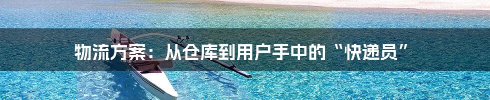 物流方案:从仓库到用户手中的“快递员”