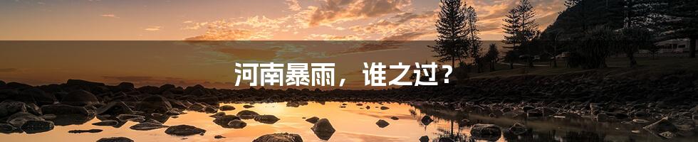 河南暴雨,谁之过?