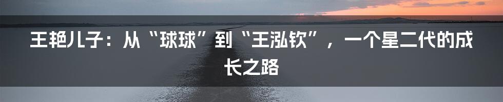 王艳儿子:从“球球”到“王泓钦”,一个星二代的成长之路