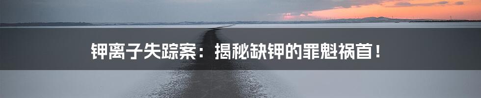 钾离子失踪案:揭秘缺钾的罪魁祸首!