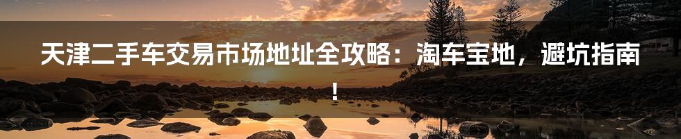 天津二手车交易市场地址全攻略:淘车宝地,避坑指南!