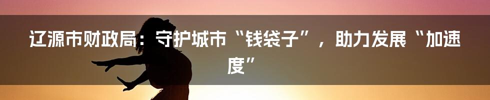 辽源市财政局:守护城市“钱袋子”,助力发展“加速度”
