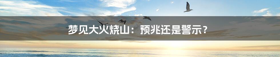 梦见大火烧山:预兆还是警示?