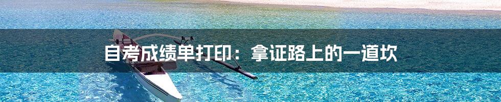自考成绩单打印:拿证路上的一道坎