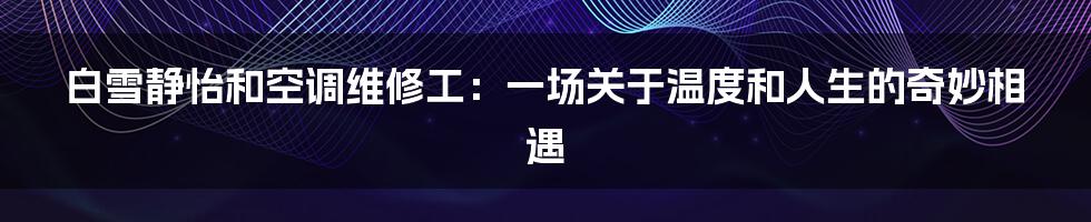 白雪静怡和空调维修工:一场关于温度和人生的奇妙相遇