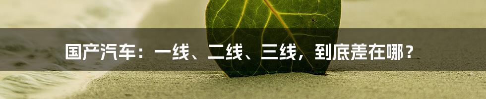 国产汽车:一线、二线、三线,到底差在哪?