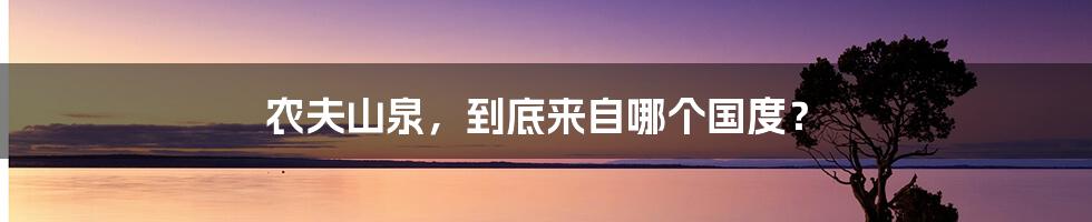 农夫山泉,到底来自哪个国度?