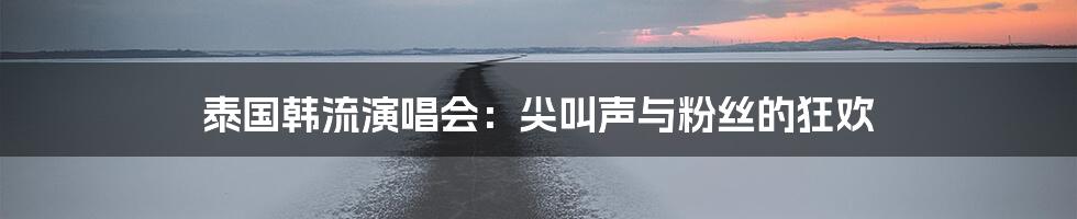 泰国韩流演唱会:尖叫声与粉丝的狂欢