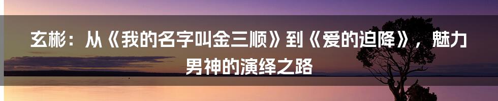 玄彬:从《我的名字叫金三顺》到《爱的迫降》,魅力男神的演绎之路