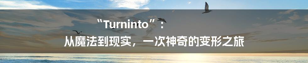 “Turninto”: 从魔法到现实,一次神奇的变形之旅