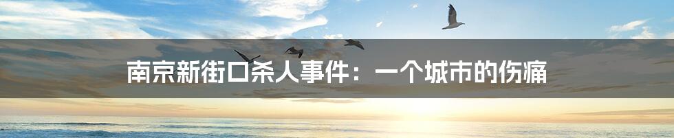 南京新街口杀人事件:一个城市的伤痛