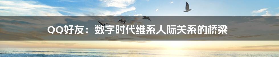 QQ好友:数字时代维系人际关系的桥梁