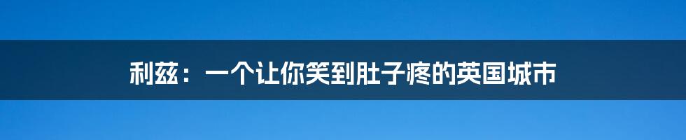 利兹:一个让你笑到肚子疼的英国城市