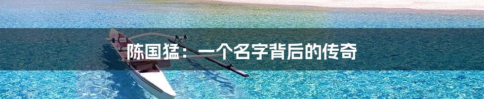 陈国猛:一个名字背后的传奇