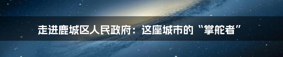 走进鹿城区人民政府:这座城市的“掌舵者”