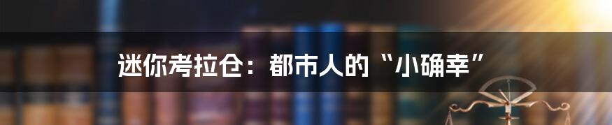 迷你考拉仓:都市人的“小确幸”