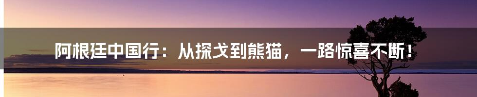 阿根廷中国行:从探戈到熊猫,一路惊喜不断!