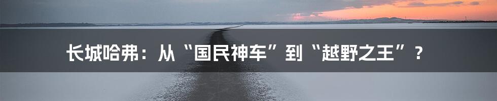 长城哈弗:从“国民神车”到“越野之王”?