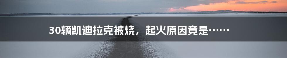 30辆凯迪拉克被烧,起火原因竟是……
