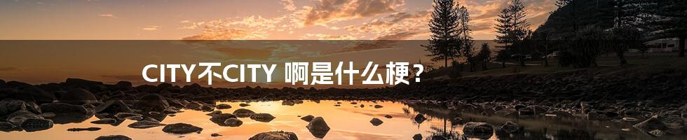 CITY不CITY 啊是什么梗?