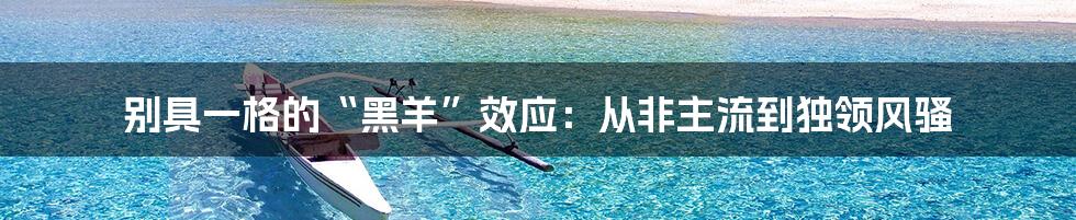 别具一格的“黑羊”效应:从非主流到独领风骚