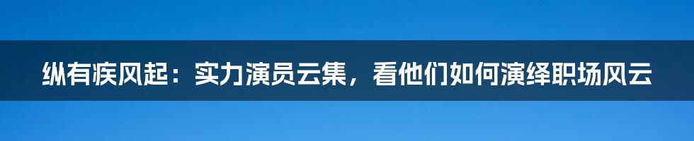 纵有疾风起：实力演员云集，看他们如何演绎职场风云