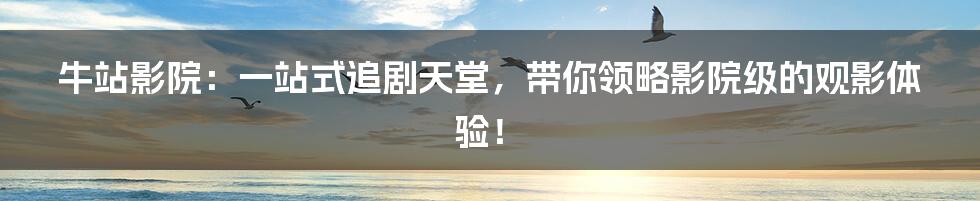 牛站影院:一站式追剧天堂,带你领略影院级的观影体验!