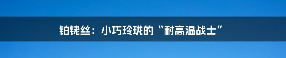铂铑丝:小巧玲珑的“耐高温战士”